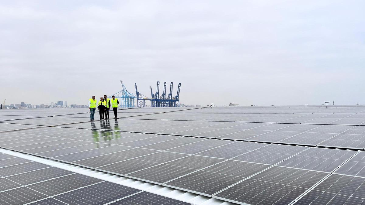 Planta solar ubicada en Valencia Terminal Europa (VTE) del Grupo Grimaldi, ya terminada.