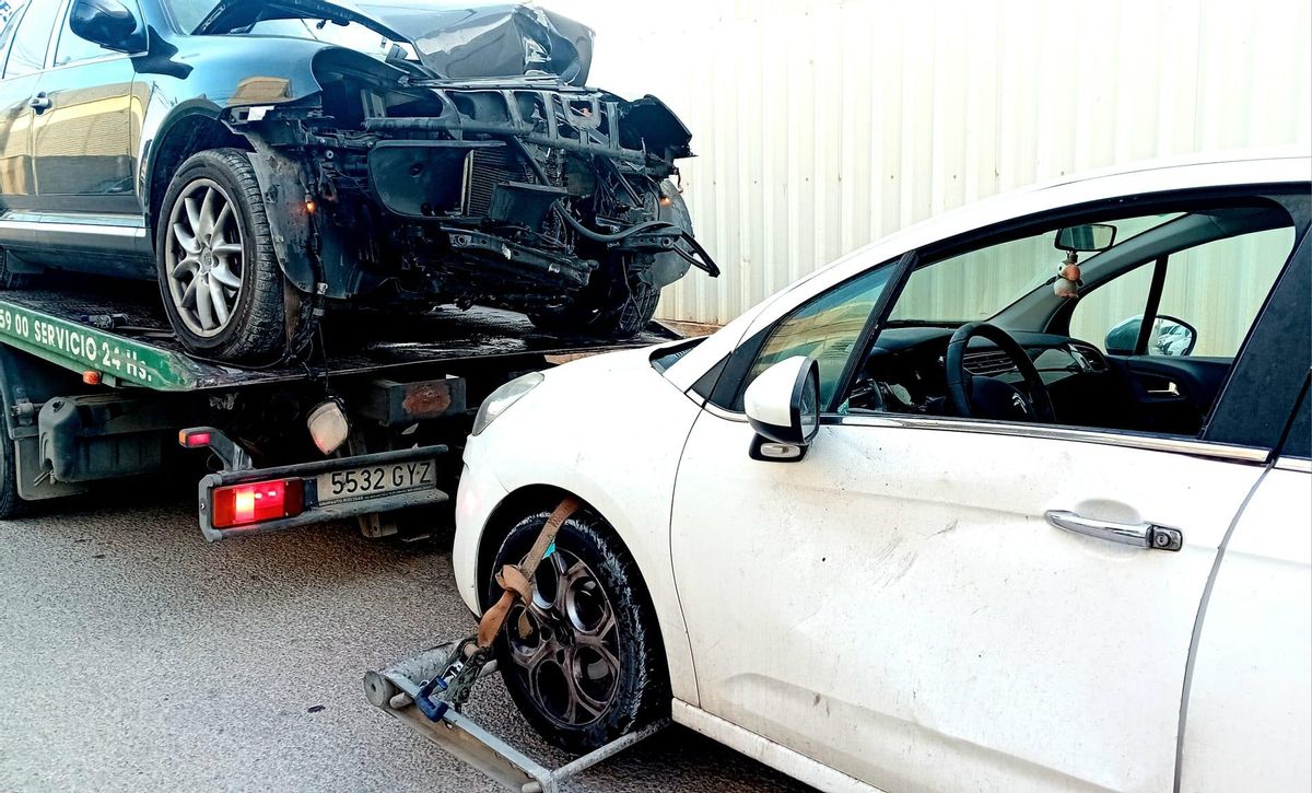 Los dos coches involucrados en el accidente.