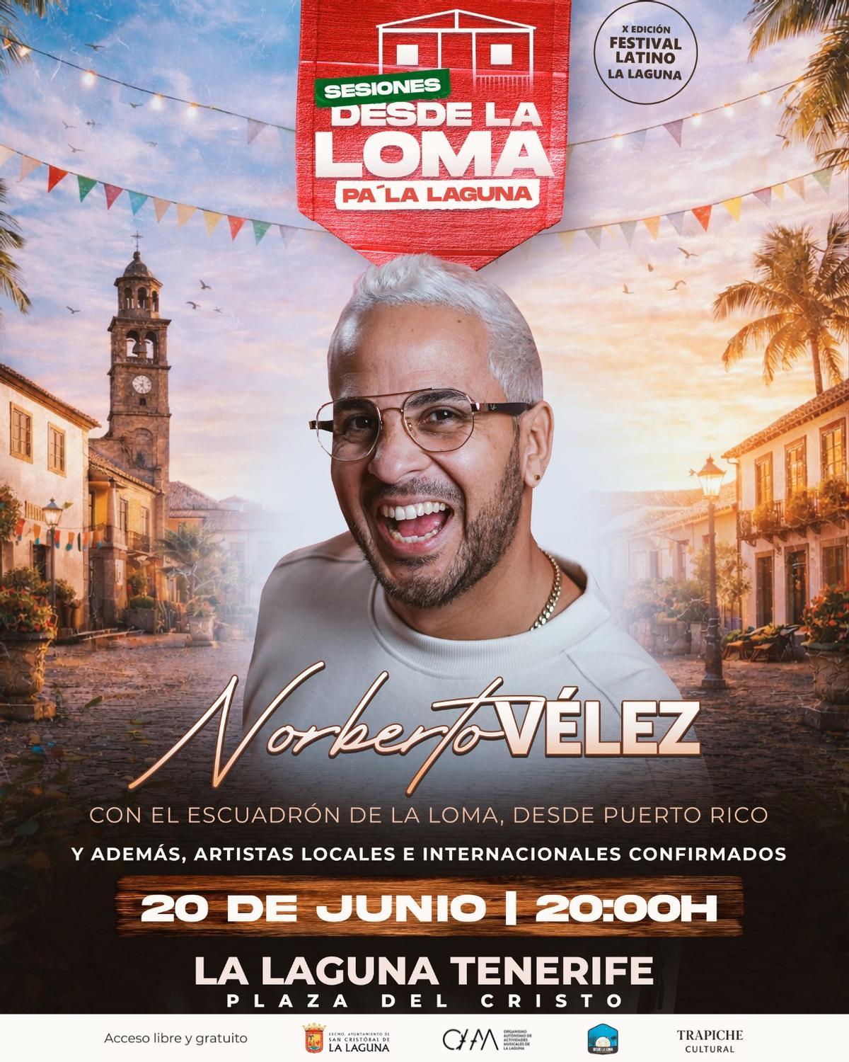 Cartel de 'Sesiones desde La Loma pa' La Laguna', con Norberto Vélez.