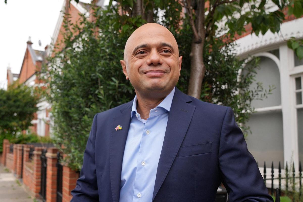 Former British Health Secretary Sajid Javid leaves his home in London