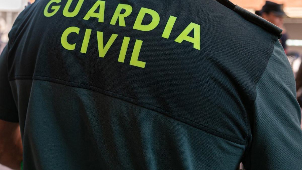 Un agente de la Guardia Civil de espaldas.