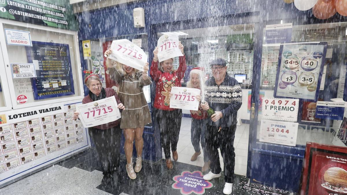 El 77715, segundo quinto premio de la Lotería de Navidad, vendido en Palma