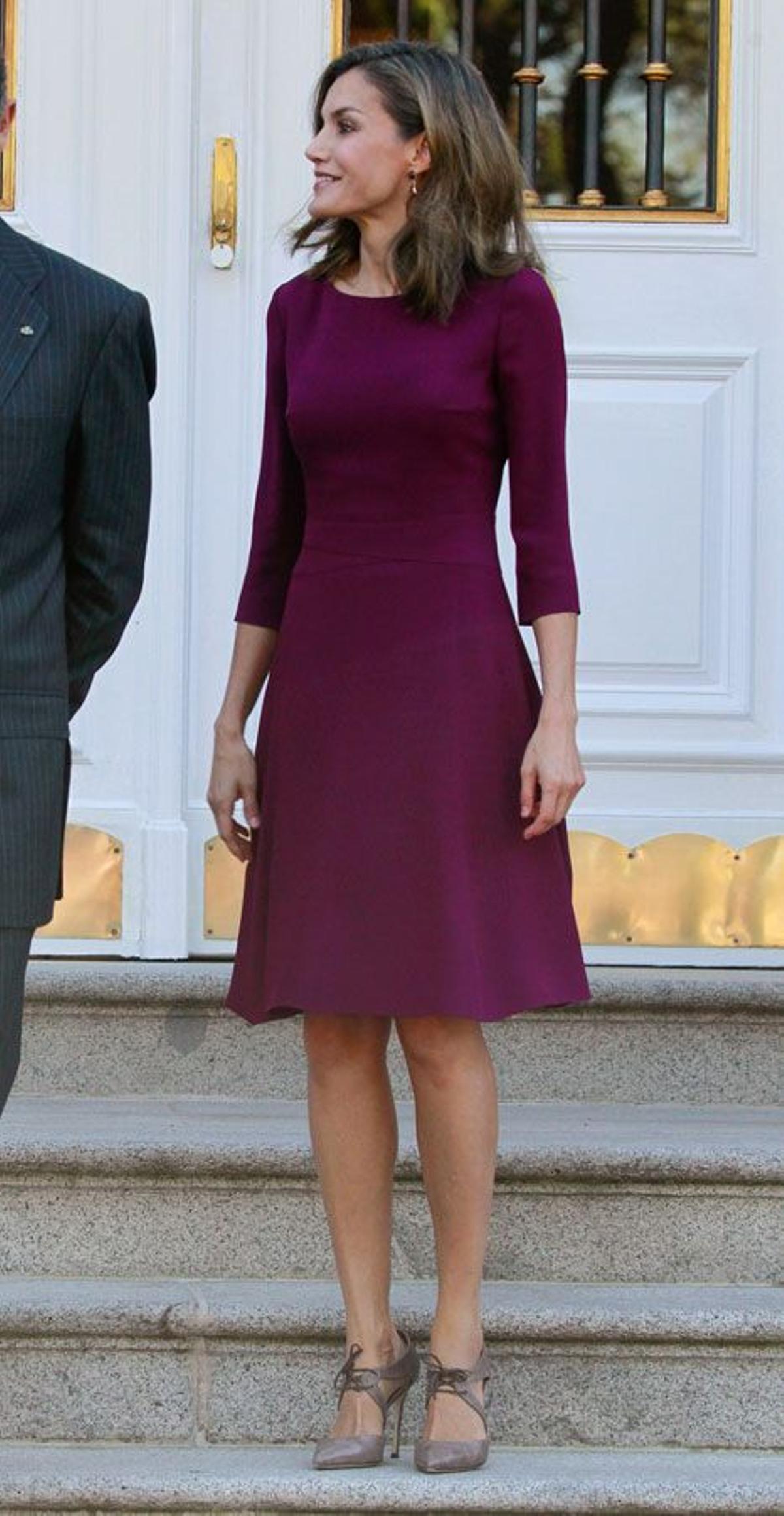 Letizia Ortiz con vestido de Hugo Boss en Madrid