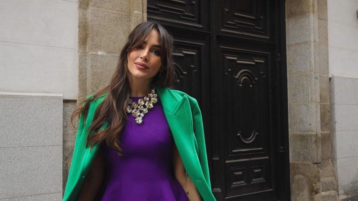 Rocío Osorno, con vestido morado de Zara