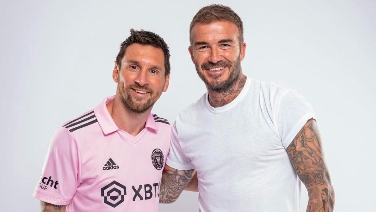El saludo de Beckham y Messi