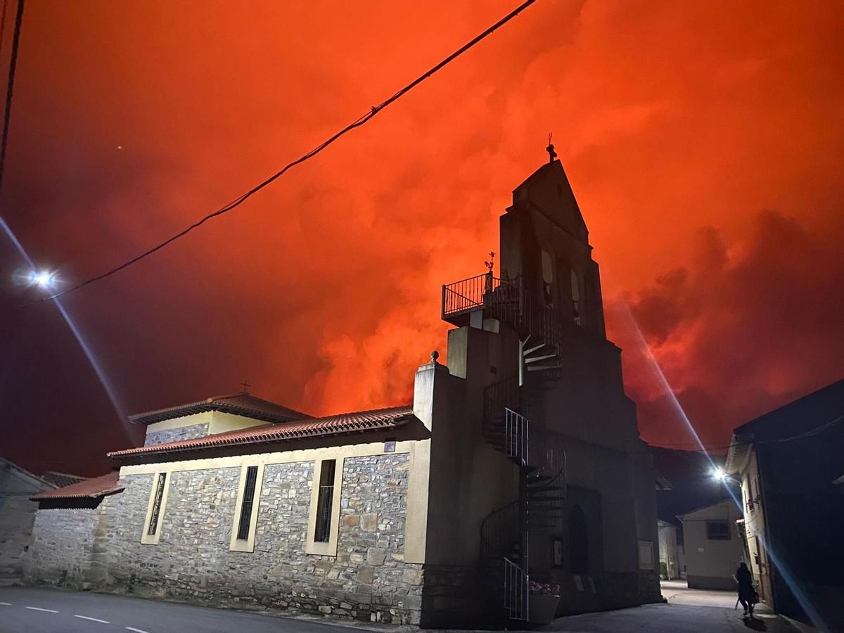 El fuego en Ferreras de Abajo.