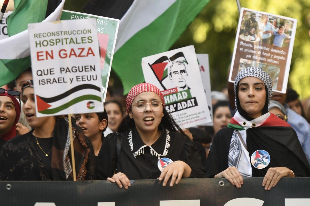 La manifestación de Murcia a favor de Gaza, en imágenes