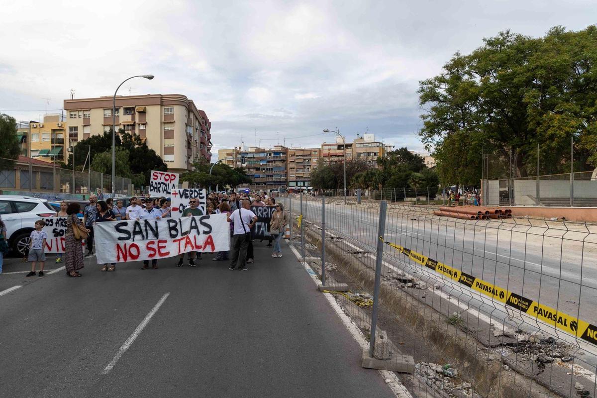 Los vecinos de San Blas claman de nuevo por la tala de árboles en el barrio