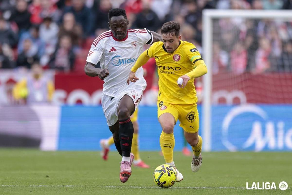 Fran Beltrán,  en una cursa al Pizjuán.