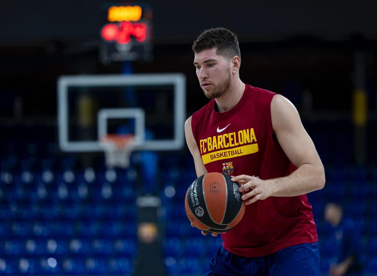 Joel Parra, durante el entrenamiento