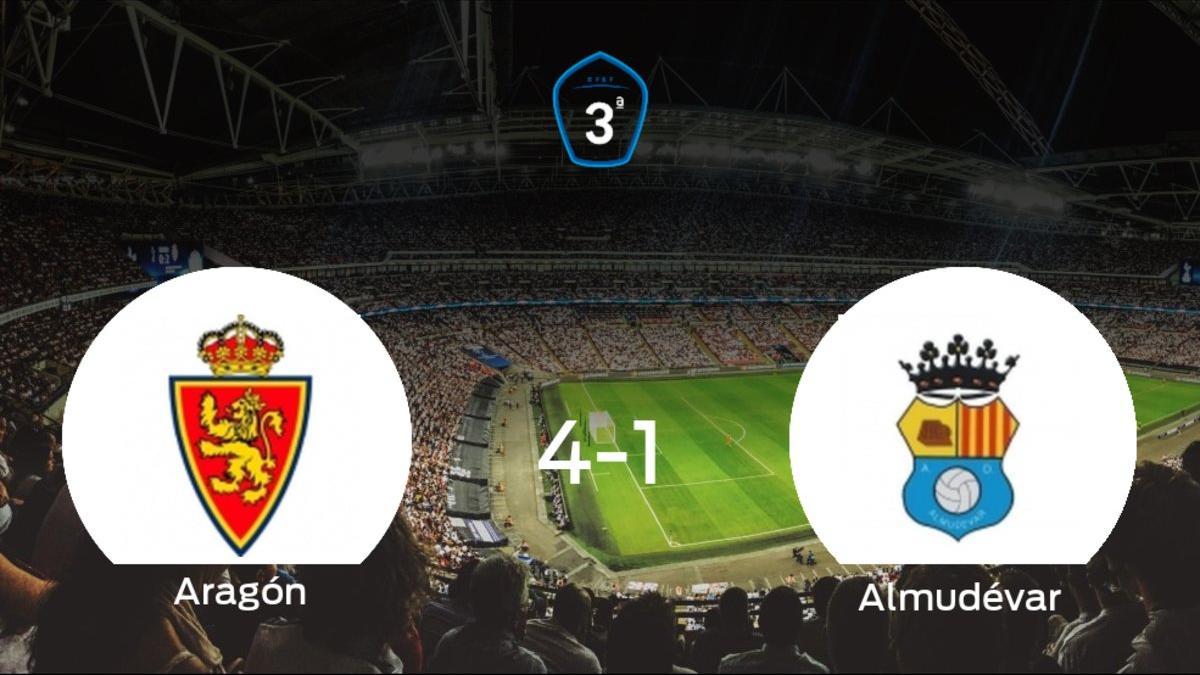 El Deportivo Aragón se hace con los tres puntos tras golear al Almudévar en casa (4-1)