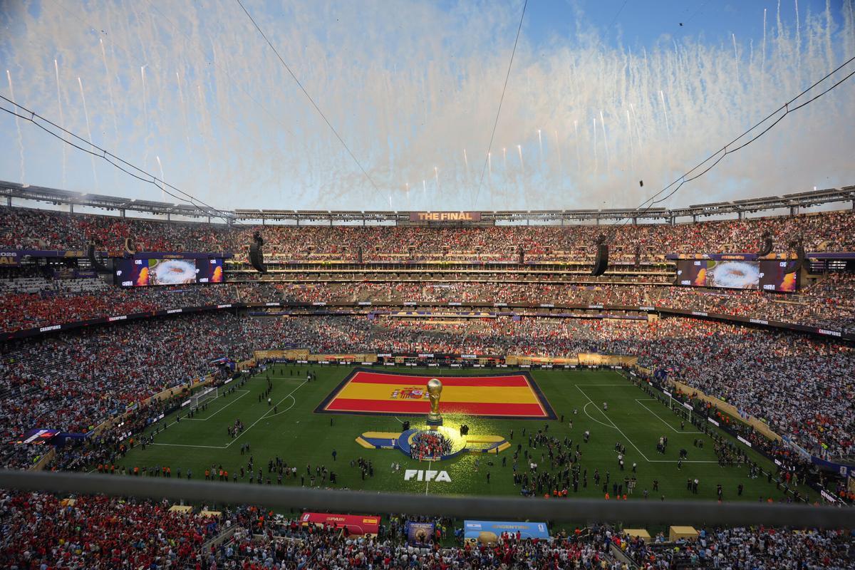 Vista de la celebración de España este domingo, al ganar la final del Mundial 2026 entre España y Argentina.