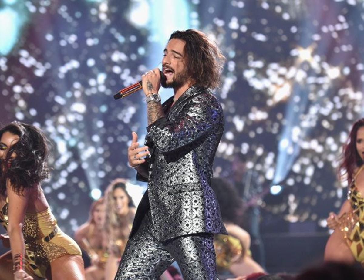 El cantante Maluma durante una de sus actuaciones