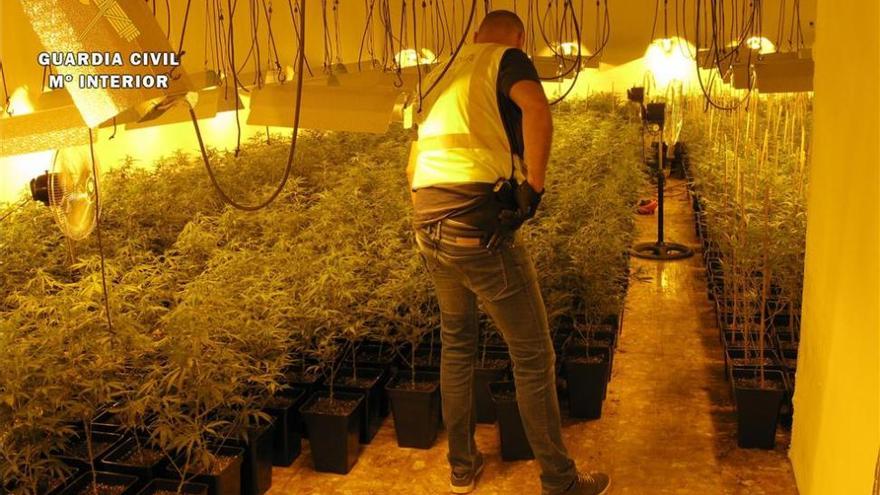 La Guardia Civil desmantela una plantación de marihuana en una cochera