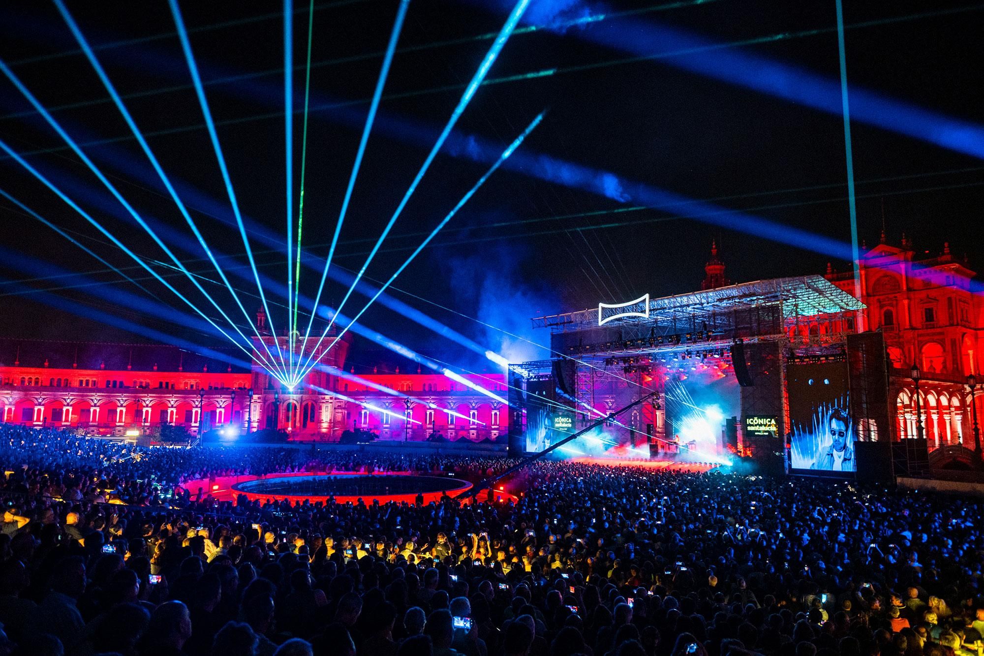 Concierto de Jean-Michel Jarre en la Plaza de España.