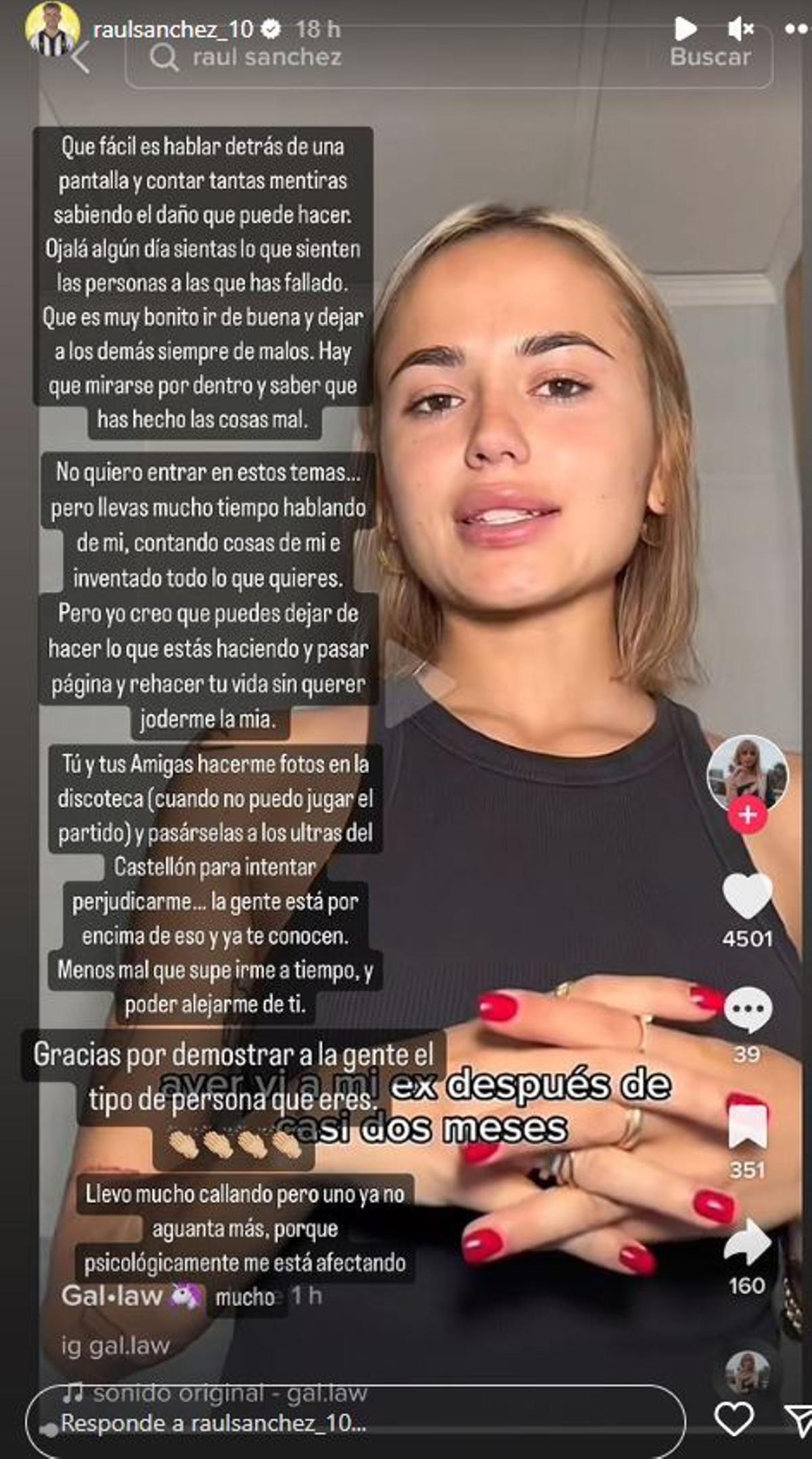 La story colgada por Raúl Sánchez en su Instagram.