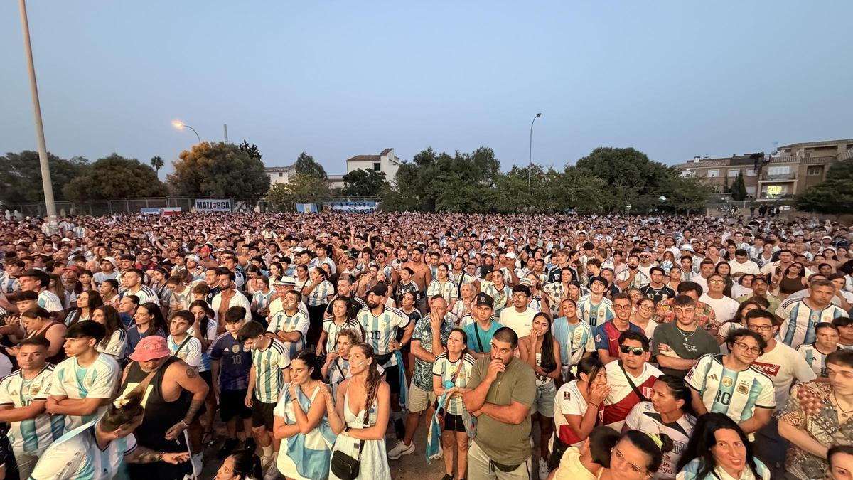 La final del Mundial, en Mallorca: La 'fan zone' de Argentina en Son Moix