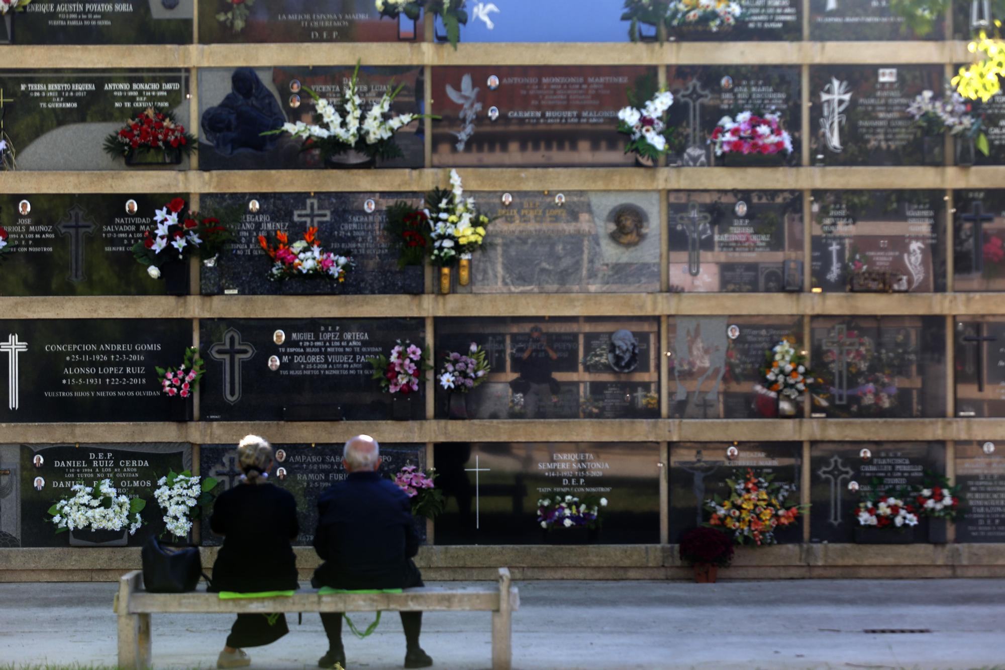 Todos los Santos sin gente en el cementerio de València