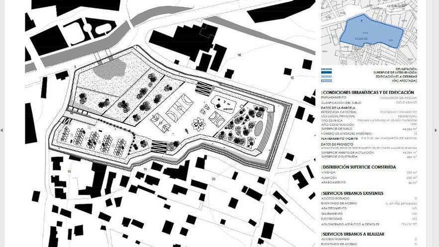 Plano del parque inundable que plantea el ingeniero de Caminos para la Finca do Ouro. // FdV