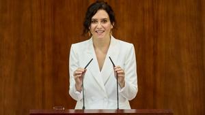 Isabel Díaz Ayuso en la Asamblea de Madrid.