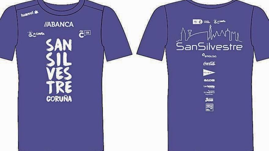 Diseño de la camiseta de la San Silvestre de este año.