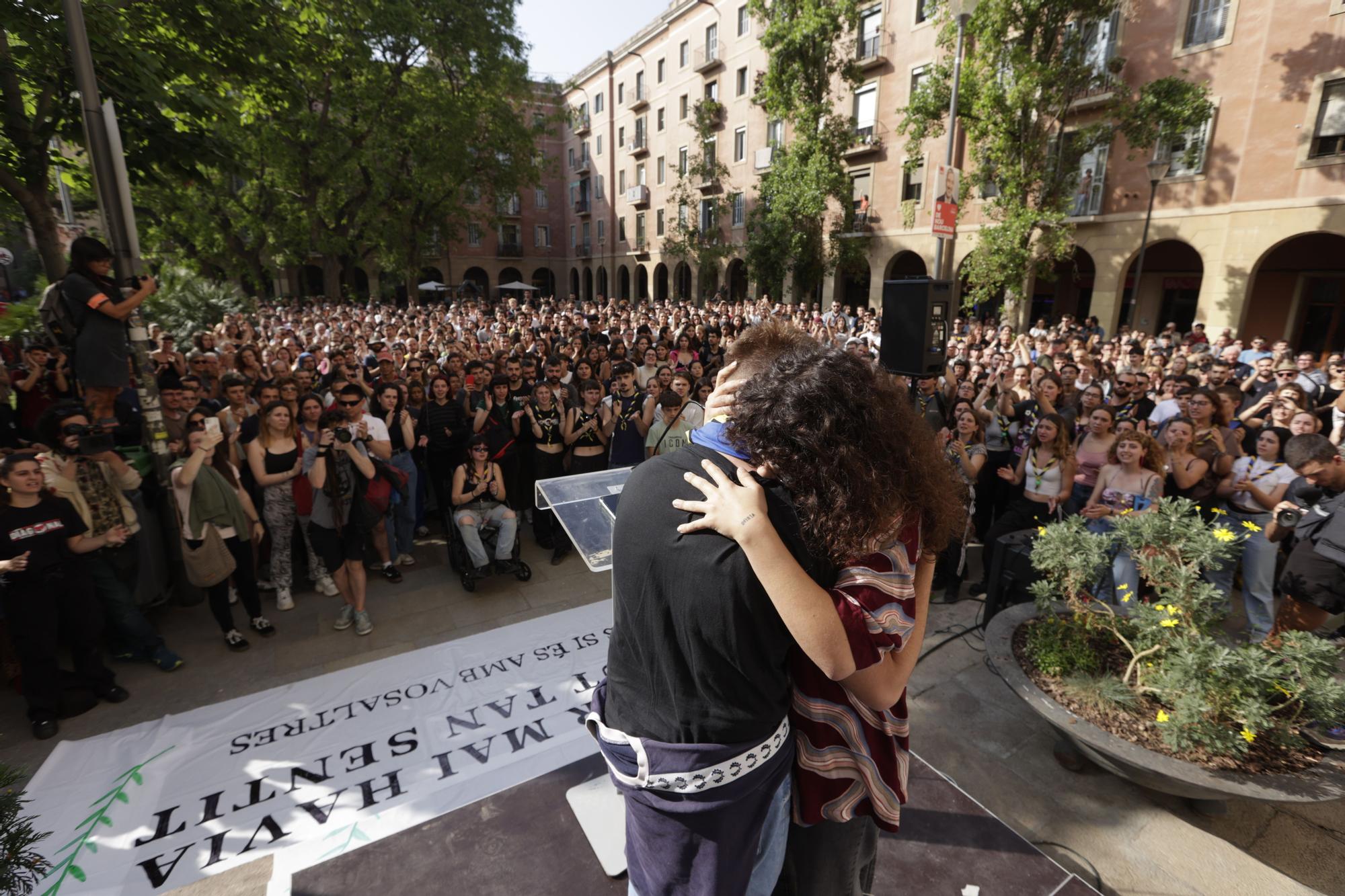 BARCELONA 26/05/2023 Barcelona. Protesta de l'esplai del Pi per l'actuació policial de dissabte. FOTO de FERRAN NADEU