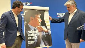 Cartel de campaña del candidato de Junts+ a las elecciones al Parlament, Carles Puigdemont
