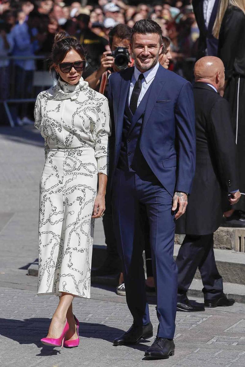 Victoria Beckham y David Beckham en la catedral de Sevilla