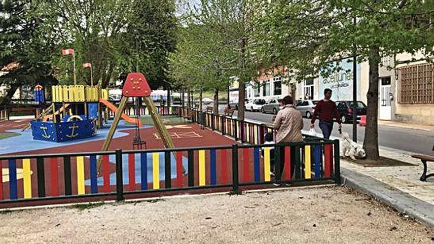 Obras en el parque Luis Seoane, en Culleredo.