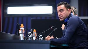 Xavi, en rueda de prensa