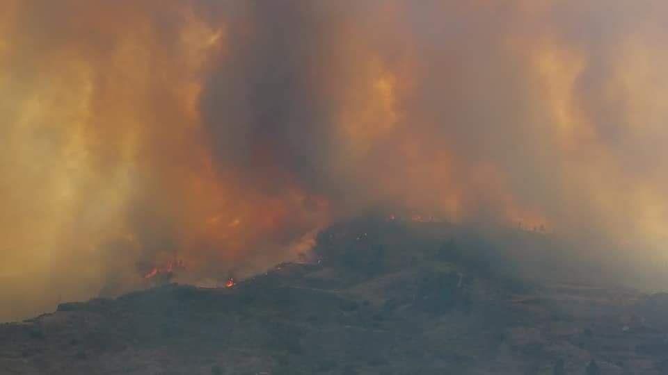 Incendio originado en Tejeda