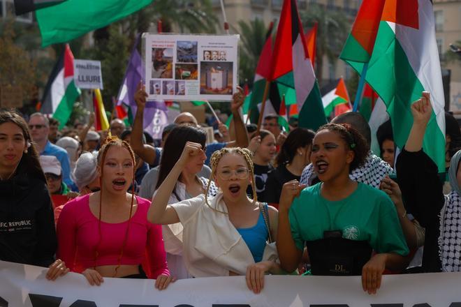 La manifestación en València en apoyo a Palestina, en imágenes