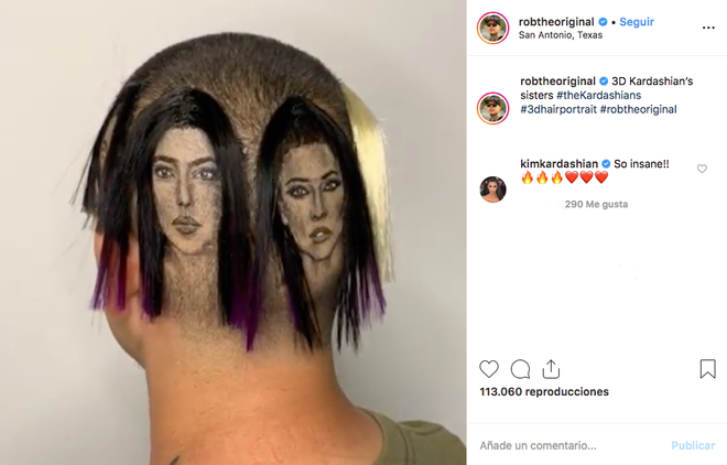 Reacción de Kim Kardashian a la obra de arte hecha por Rob The Original