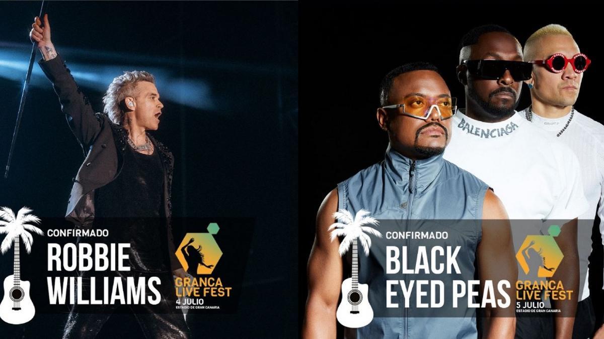 Robbie Williams y Black Eyed Peas serán cabeza de cartel de Granca Live Fest 2024.
