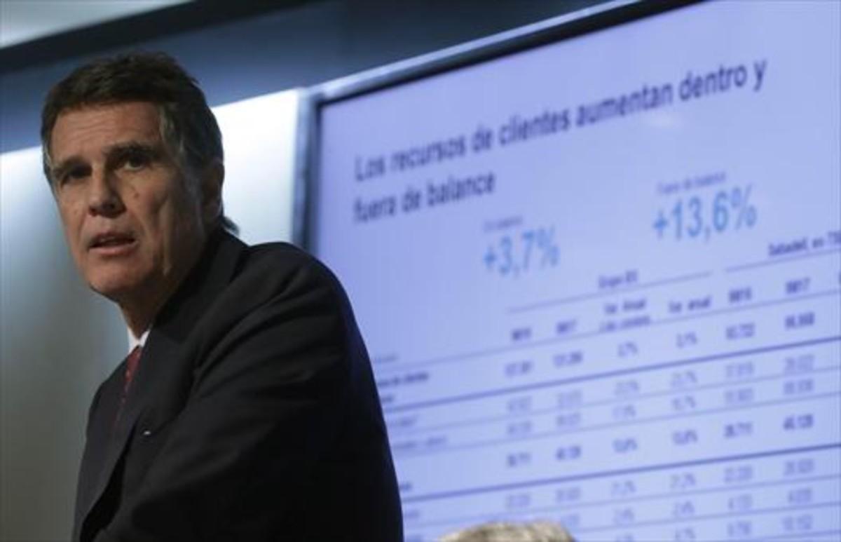 El consejero delegado del Banc Sabadell, Jaime Guardiola, en la rueda de prensa celebrada en Madrid para presentar los resultados. El consejero delegado del Banc Sabadell, Jaime Guardiola, en la rueda de prensa celebrada en Madrid para presentar los resultados.