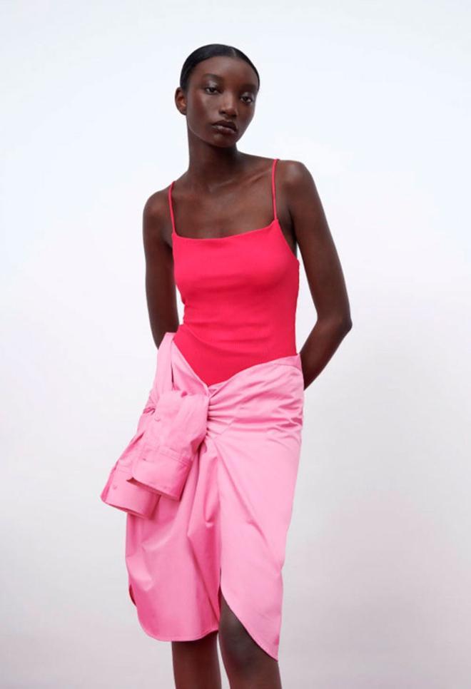 Camisa 'oversize' de Zara a modo de falda
