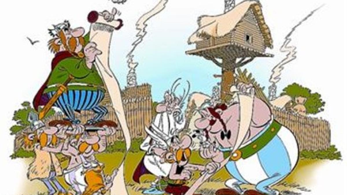 Imagen de 'El papiro del César', la nueva aventura de Astérix, mostrada este martes en Bolonia.