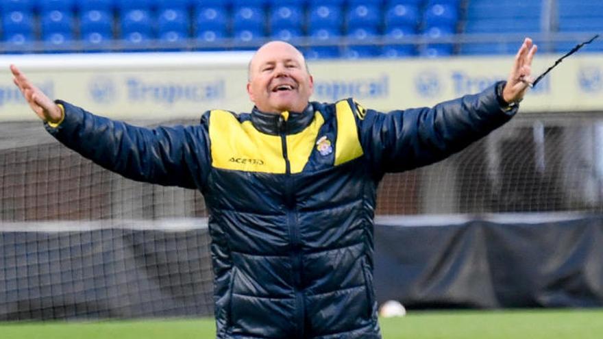 Pepe Mel, durante un ensayo en el Gran Canaria.