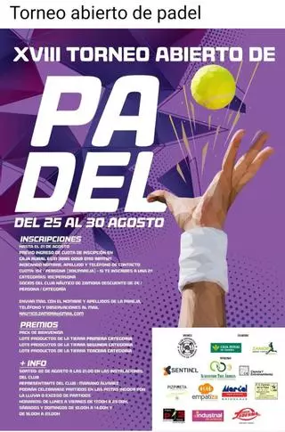 El pádel regresa fiel a su cita estival en el Club Náutico de Zamora