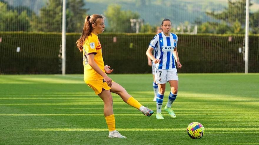 La mallorquina Lucía corrales, ayer en el partido frente a la Real Sociedad.