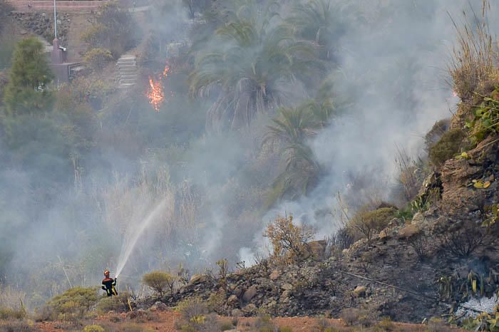 Incendio el hotel Molino del Agua, en Ayacata