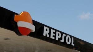 FILE PHOTO: The logo of Spanish energy group Repsol is seen at a gas station in Arinaga, Gran Canaria, Spain