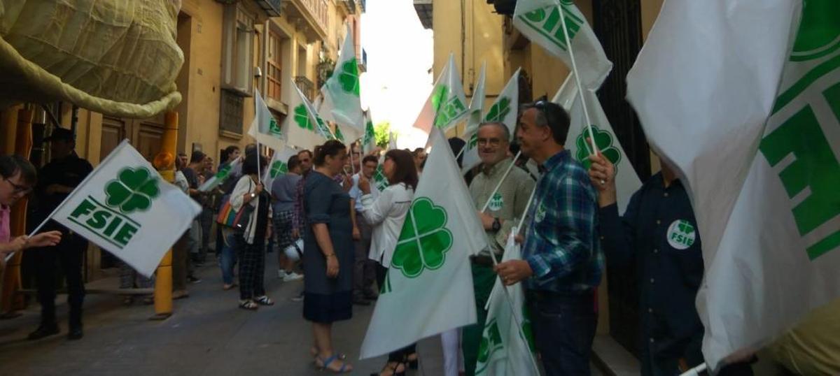 Manifestación de FSIE y COPAVA en 2018.
