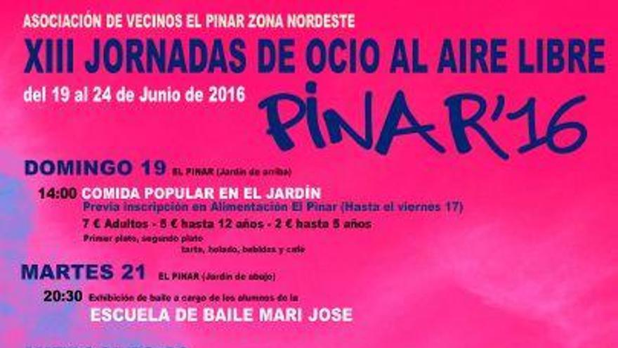 Cartel de las Jornadas de Ocio y Tiempo libre en El Pinar