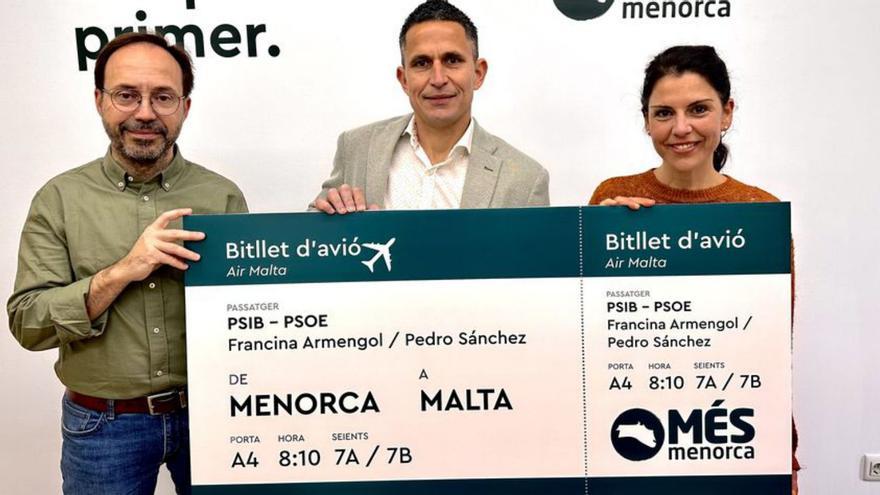 Més per Menorca ‘invita’ a Armengol a Malta para conocer la limitación a no residentes