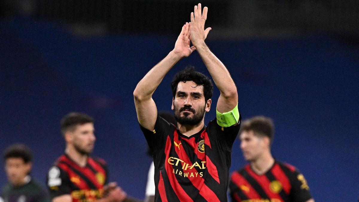 Gündogan celebra un triunfo del City.