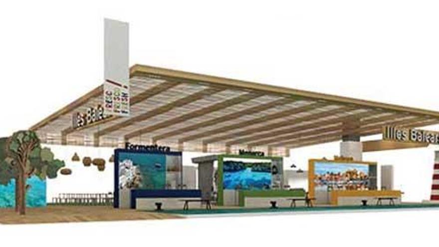 Maqueta digital del nuevo stand de Balears, que en Fitur contará con 800 metros.