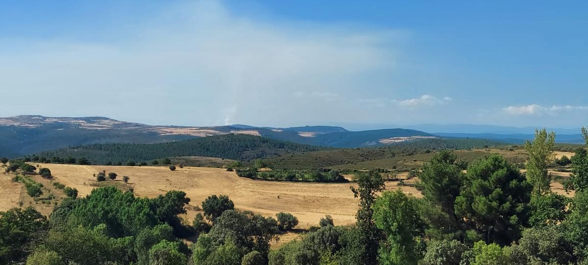 Vista actual del incendio de Portugal desde Aliste