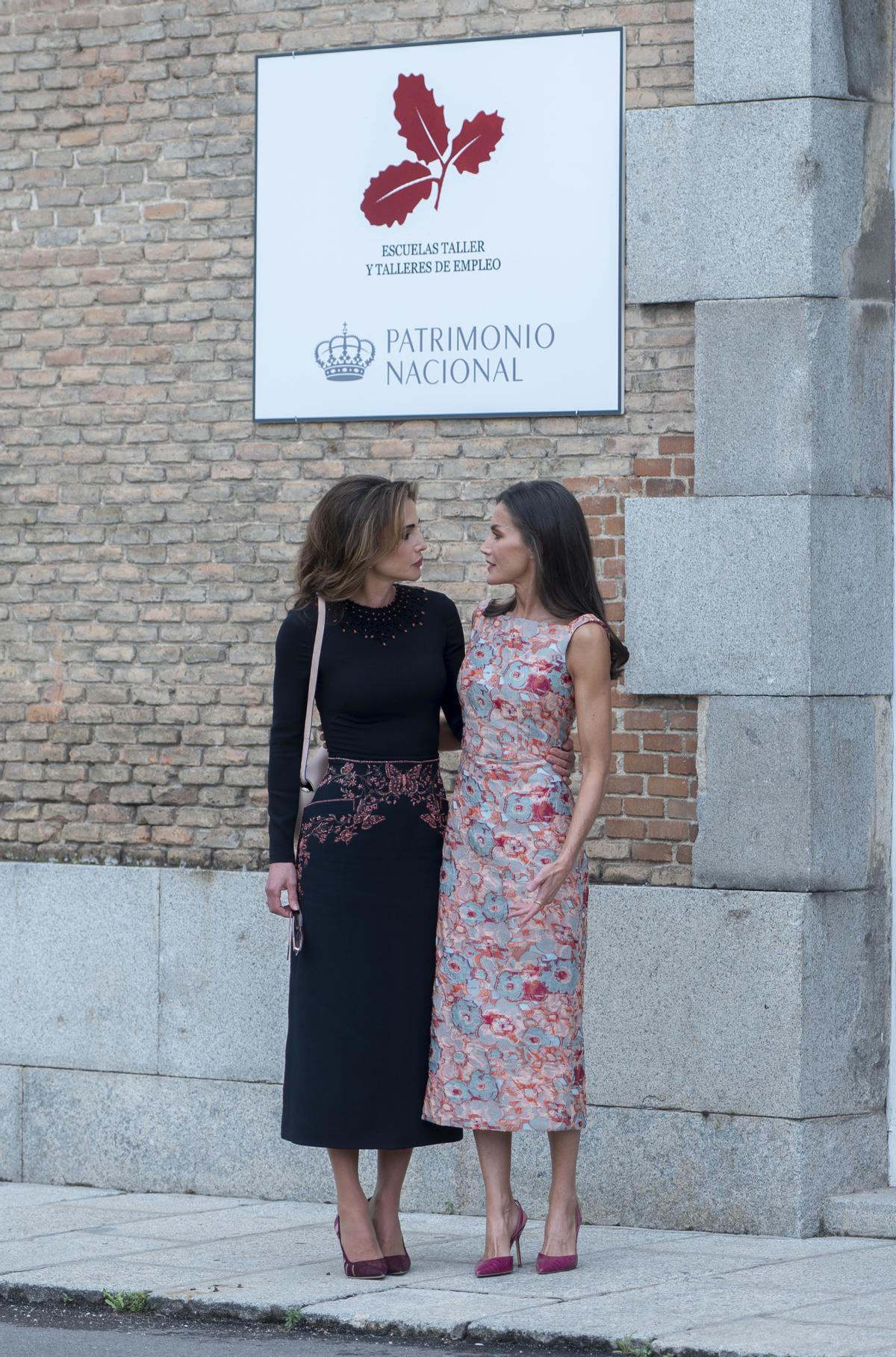 Letizia y Rania de Jordania, encuentro en Madrid