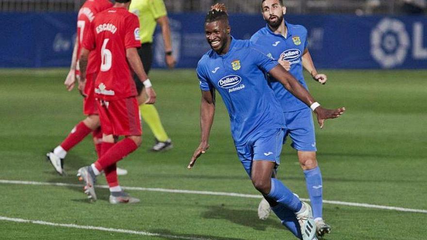 Sekou celebra el gol que abrió el marcador ante el Numancia.